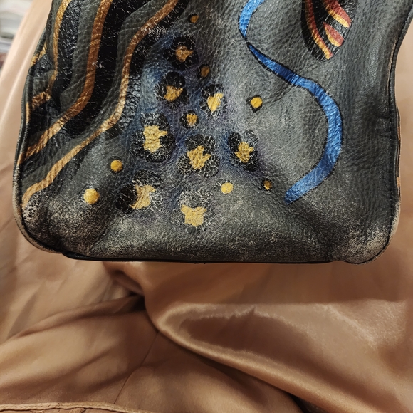 Anuschka by Anna, Multicolor Hand Painted Floral Leather Shoulder Bag - Picture 10 of 16